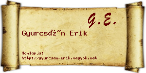 Gyurcsán Erik névjegykártya