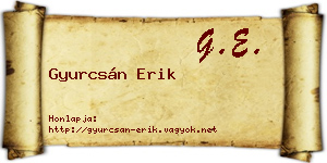 Gyurcsán Erik névjegykártya