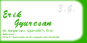 erik gyurcsan business card